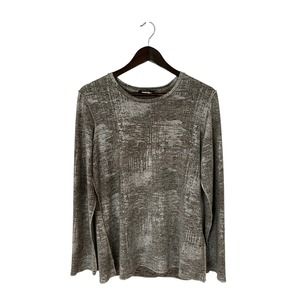 Pure amici‎ size large metallic silver/gold polyester top blouse